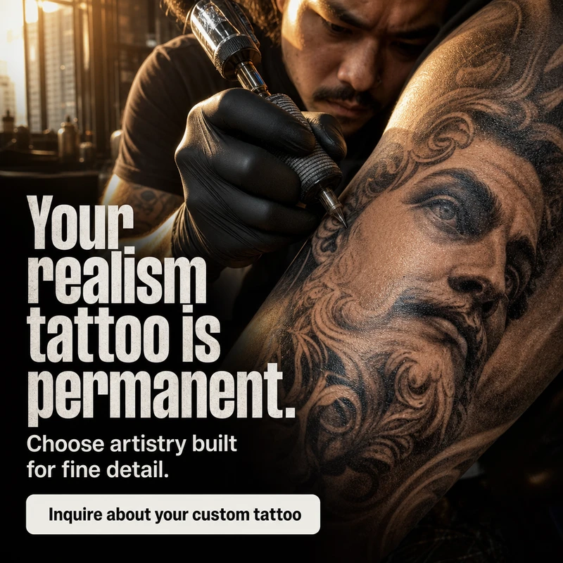 Your realism tattoo is permanent.