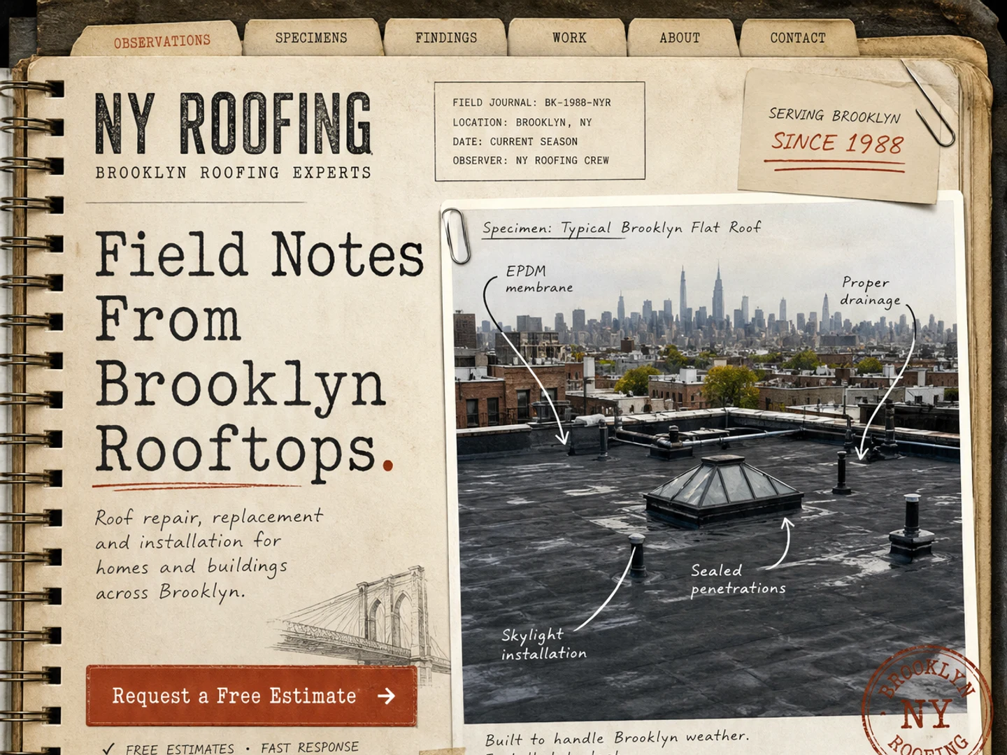 Roof Field Notes — Field Notes From Brooklyn Rooftops.