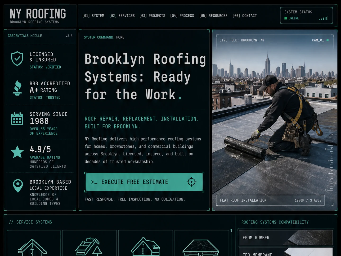 Roof Command — Brooklyn Roofing Systems: Ready for the Work.