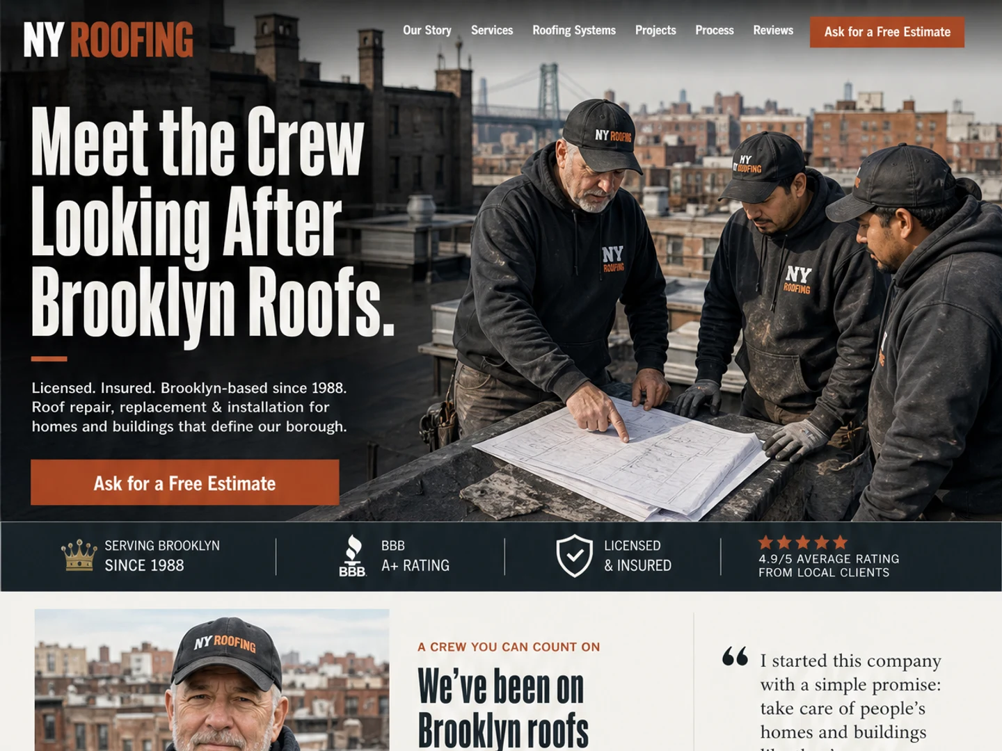 Crew Behind the Roof — Meet the Crew Looking After Brooklyn Roofs.