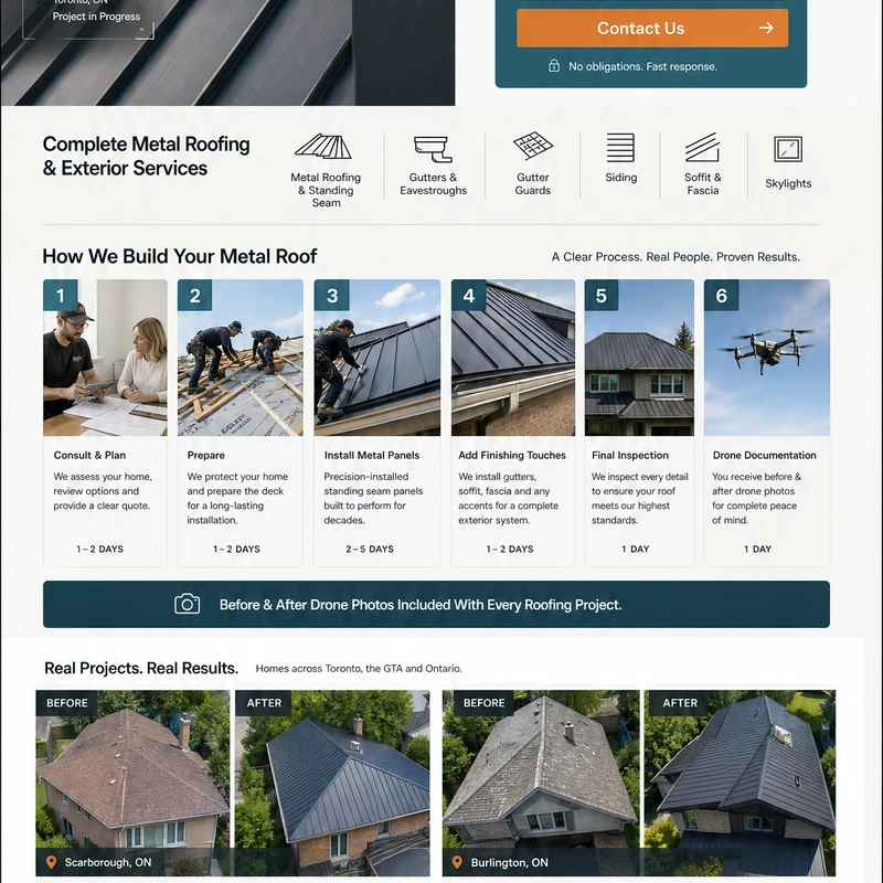 Standing seam is a premium roof choice.